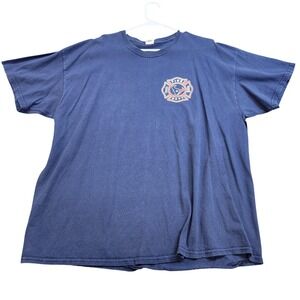 Houston Texans Shirt Mens 2XL Blue NFL Football Fire Dept Graphic Tee Gildan